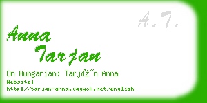 anna tarjan business card